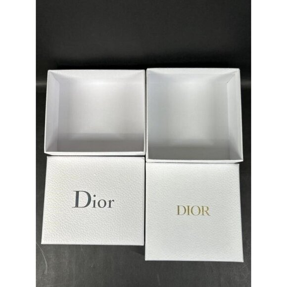 CHRISTIAN DIOR White & Gold Gift Boxes 1 large 2 medium Empty Luxury Storage - Picture 4 of 5